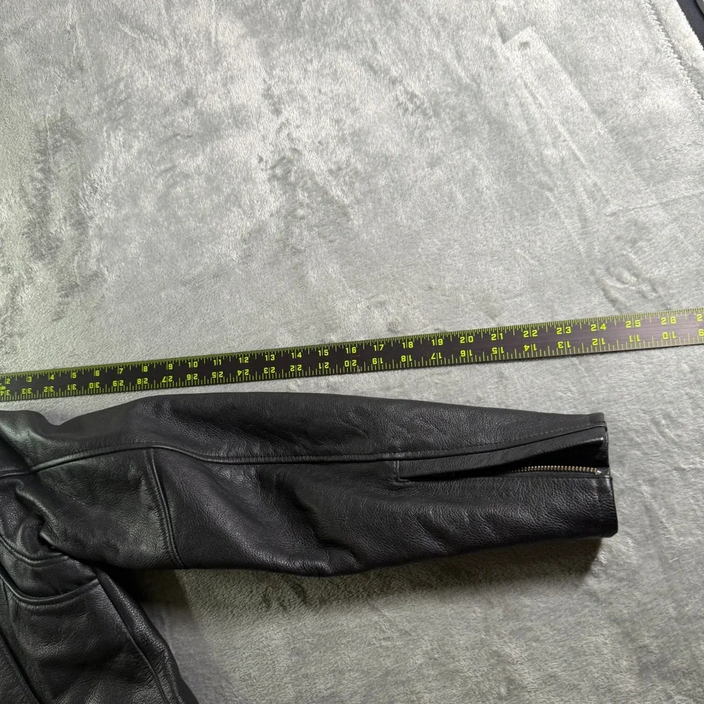 Harley Davidson Womens Black Leather Motorcycle Jacket Size L Biker Riding Y2K - Picture 11 of 11